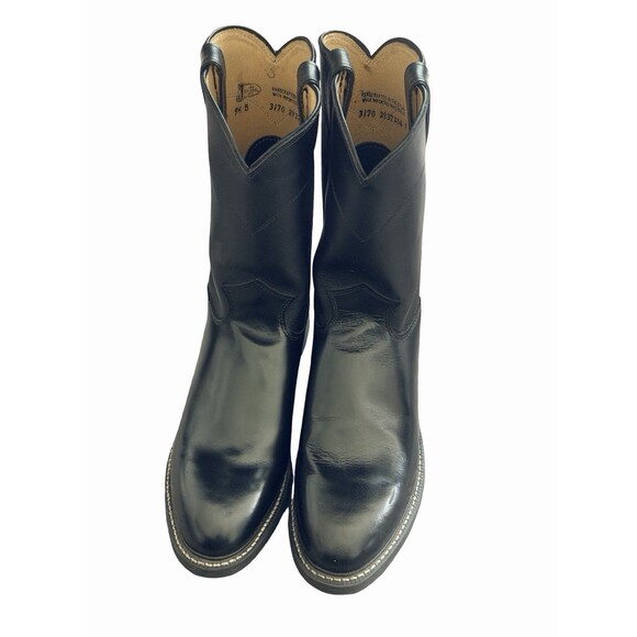 Justin 3170 Classic Western Cowboy Men\'s Boots Black Leather Size 9.5 B